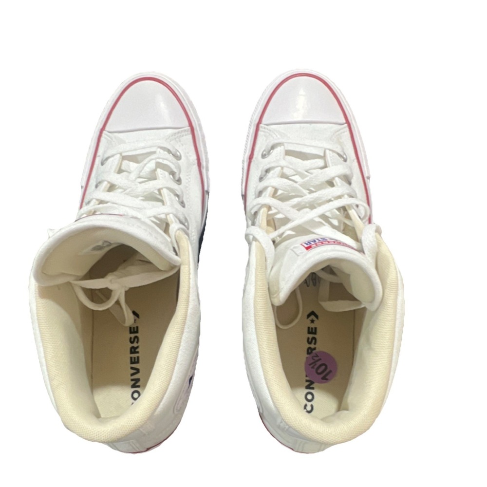 14N11/ Converse All Star White High Top Textile Sneakers Men's Size 10.5 - Picture 9 of 12
